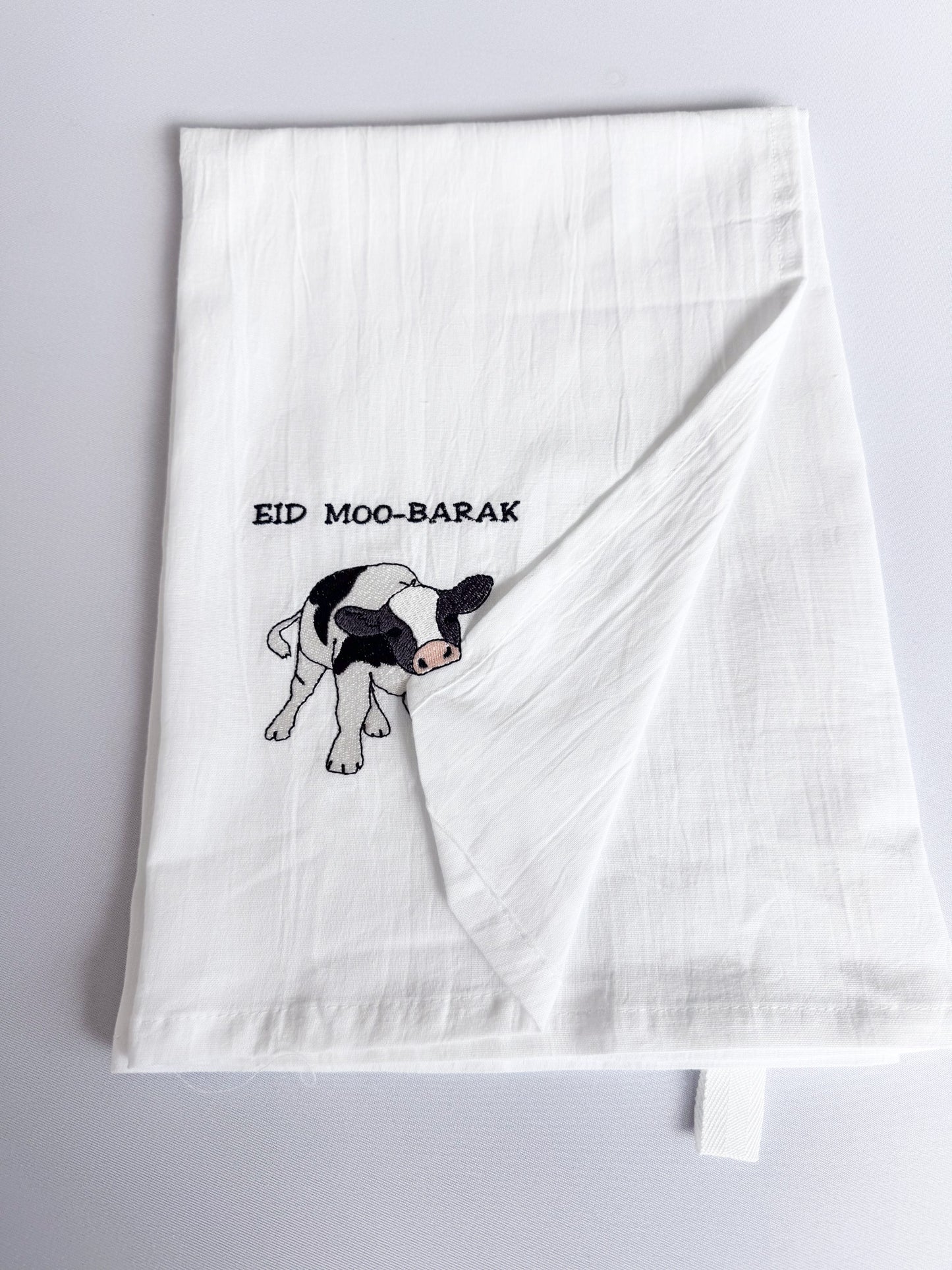 Eid Moo-Barak Cute Cow Kitchen Towel